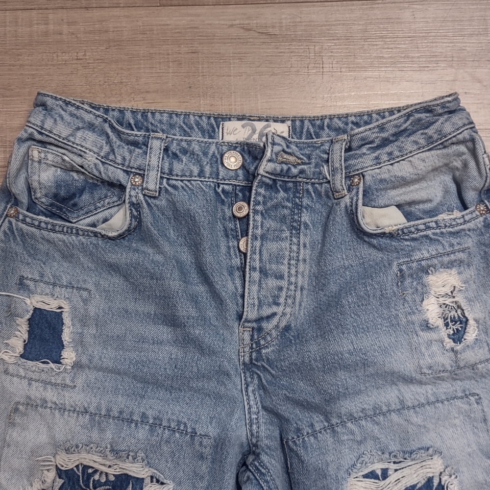 Free People Desert Rose Patchwork Embroidered Jea… - image 8